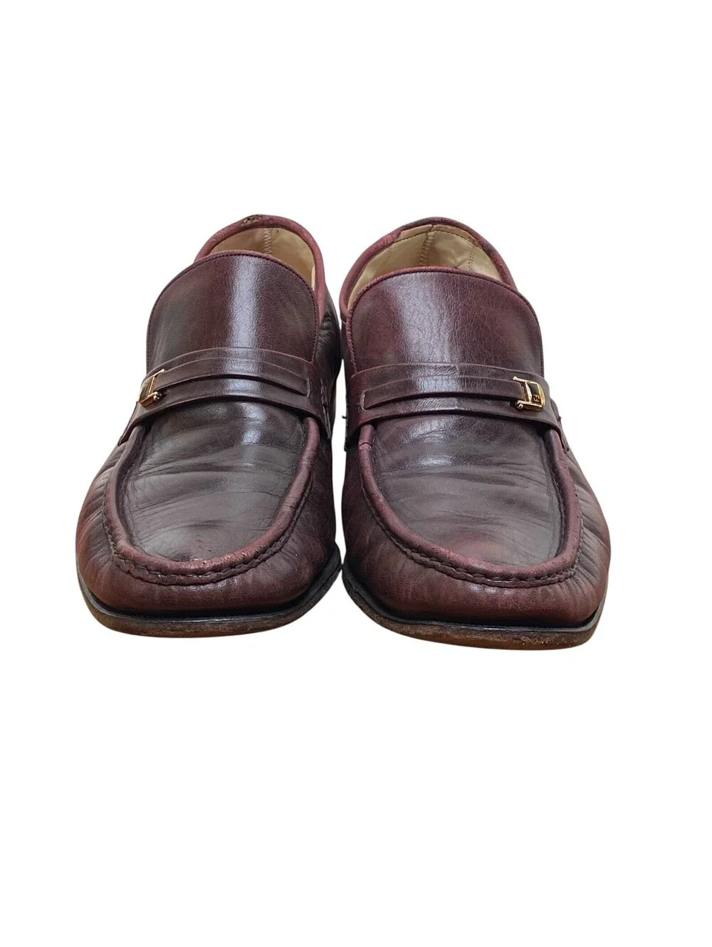 Florsheim 357140 Mens 11D Burgundy Leather Horsebit Bit Loafers Dress Shoes